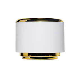 Кришка для скляних флаконів "DG Saten" срібна Матова біла з золотом