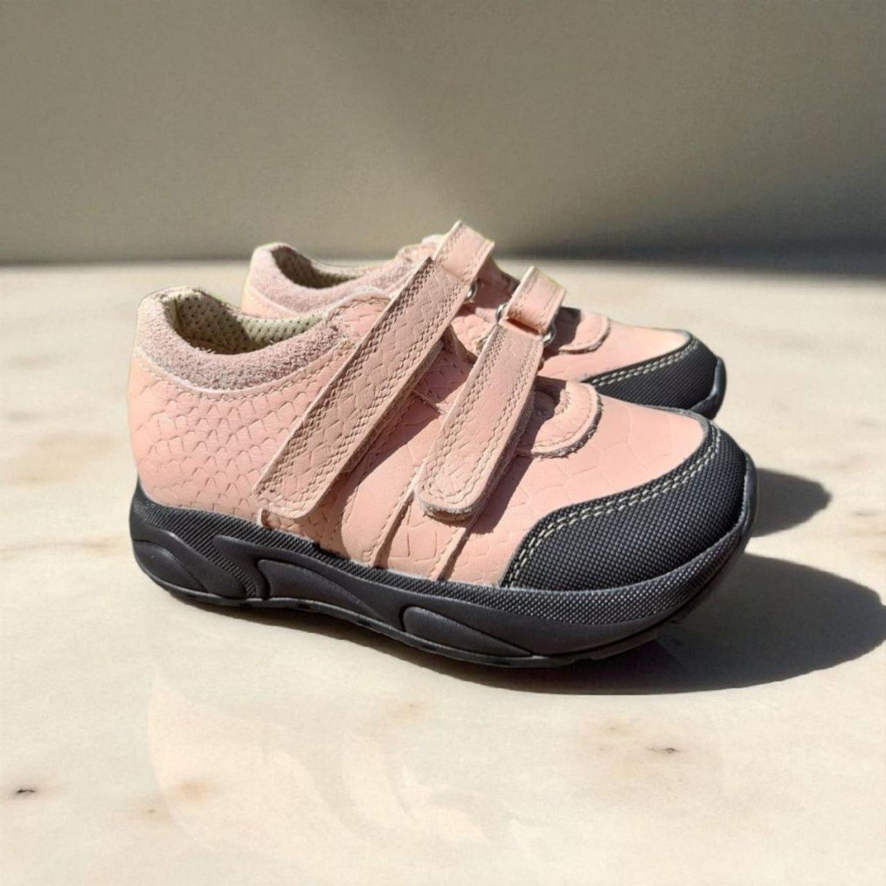 Дитячі рожеві ортопедичні кросівки на липучках з супінатором і фіксуючим задником 20 р, фото 1