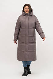 Стильний жіночий довгий пуховик