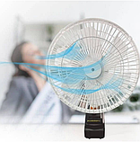 🤍Настільний портативний вентилятор VAP-12 з автоматичним обертанням, 12", 2 акумулятори. 21V, Білий, фото 2