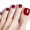 Накладні нігті 24 шт. червоні, із шиммером + клейові стики, типси для пальців ніг, фото 4