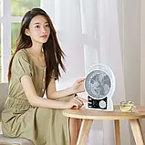 🤍Вентилятор портативний N288 8", радіо, BT, сонячна панель, 2 LED лампи, 2 швидкості, 6Вт USB 3.2V/5500 мАч, фото 3