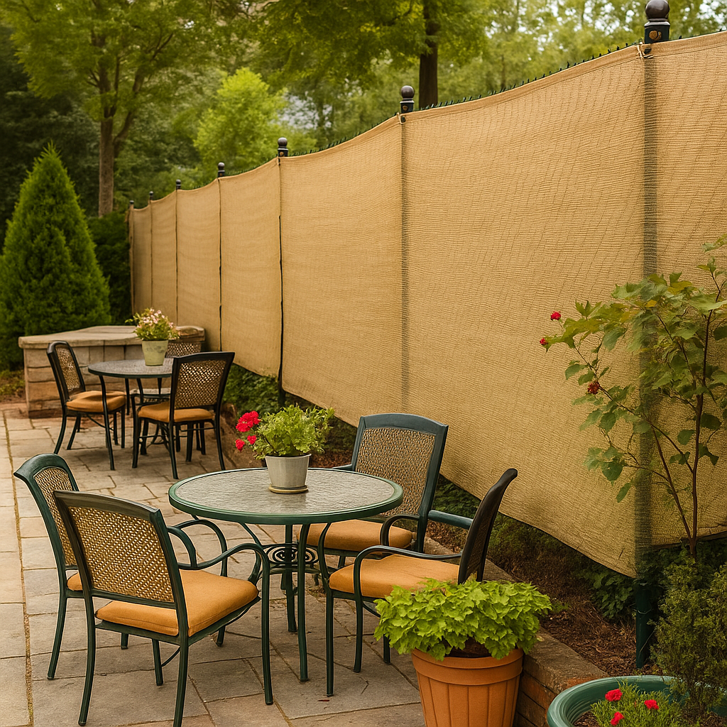 Затіняюча сітка для паркану 2*2 м бежева. Тент для паркану, сітка для затінення паркана -UKMarket-, фото 1