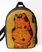 Джинсовий рюкзак-судинний кіт