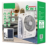 🤍Вентилятор портативний GD-8028/N283 8", радіо/BT, сонячна панель, LED лампа, 10Вт USB 3.2V/5500 мАч, фото 8