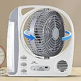 🤍Вентилятор портативний GD-8028/N283 8", радіо/BT, сонячна панель, LED лампа, 10Вт USB 3.2V/5500 мАч, фото 2
