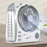 🤍Вентилятор портативний GD-8028/N283 8", радіо/BT, сонячна панель, LED лампа, 10Вт USB 3.2V/5500 мАч, фото 5