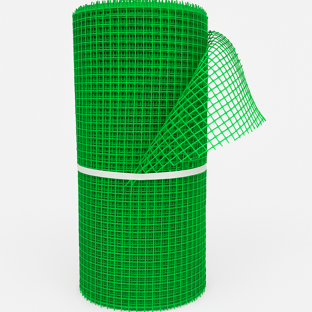 Сітка пластикова садова. Осередок 20×20 мм, рулон 50 см × 20 м. Світло - зелений.