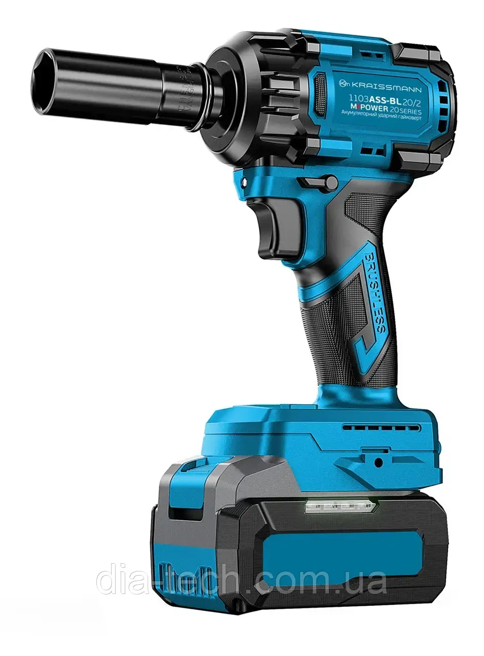 Гайковерт ударний KRAISSMANN 1103 ASS-BL 20/2 MP (в кейсі, 650 Нм), фото 1