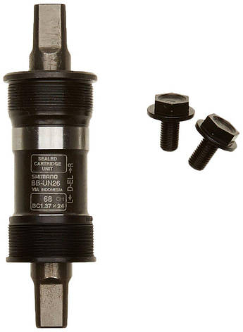 Каретка Shimano BB-UN26 BSA 68x127,5 мм 1,37x24 під квадрат, з болтами, фото 1
