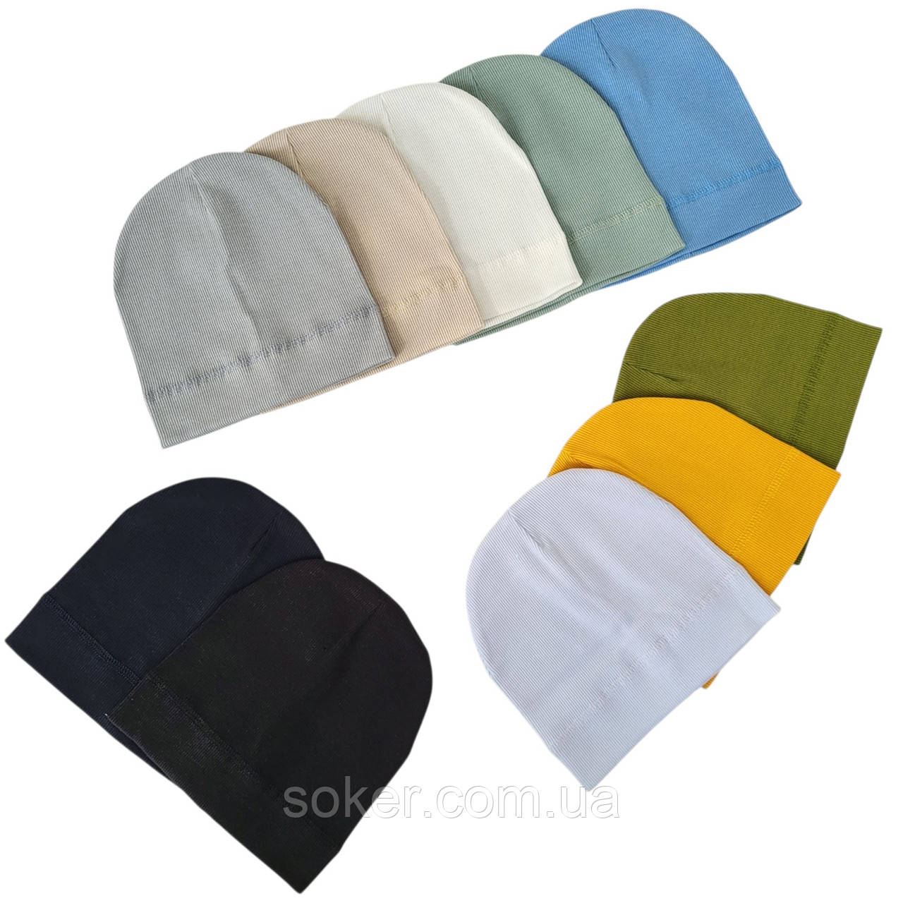 Шапка для хлопчиків подвійна, тканина рубчик