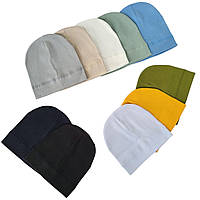 Шапка для хлопчиків подвійна, тканина рубчик