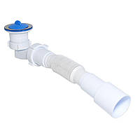 Сифон для душового піддона 1 1/2" низький з гофрою 32х32/40/50, 500мм Waterstal SE 3860 | 000017414