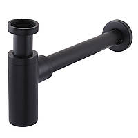 Сифон для кухонної мийки, раковини циліндричний 1 1/4" Globus Lux GSB-32-125-BB чорний матовий | 000027619