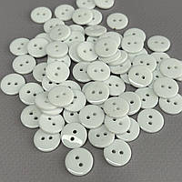 10 шт - Ґудзики сорочкові Ø-12,5 мм(20L) плоскі - білий