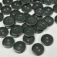 10 шт - Ґудзики сорочкові Ø-12,5 мм(20L) плоскі - чорний