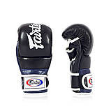 Рукавиці греплінгові для ММА Fairtex FGV18 Black/Blue L, фото 4