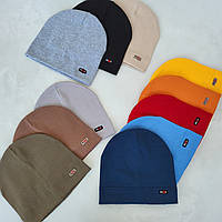Шапка для хлопчиків подвійна,тканина рубчик