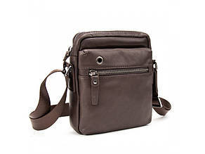 Сумка чоловіча через плече компактна в класичному стилі з натуральної шкіри