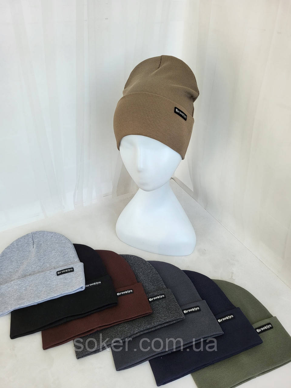 Шапка для хлопчиків подвійна, тканина рубчик
