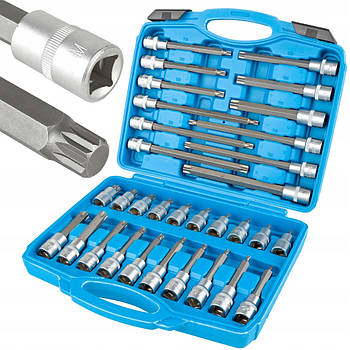 Набір довгих біт TORX 1/2" 32 од. Silver S10635