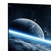 Картина фотодрук на полотні Космос Планети Зірки Вид на Землю 60х40см, фото 3