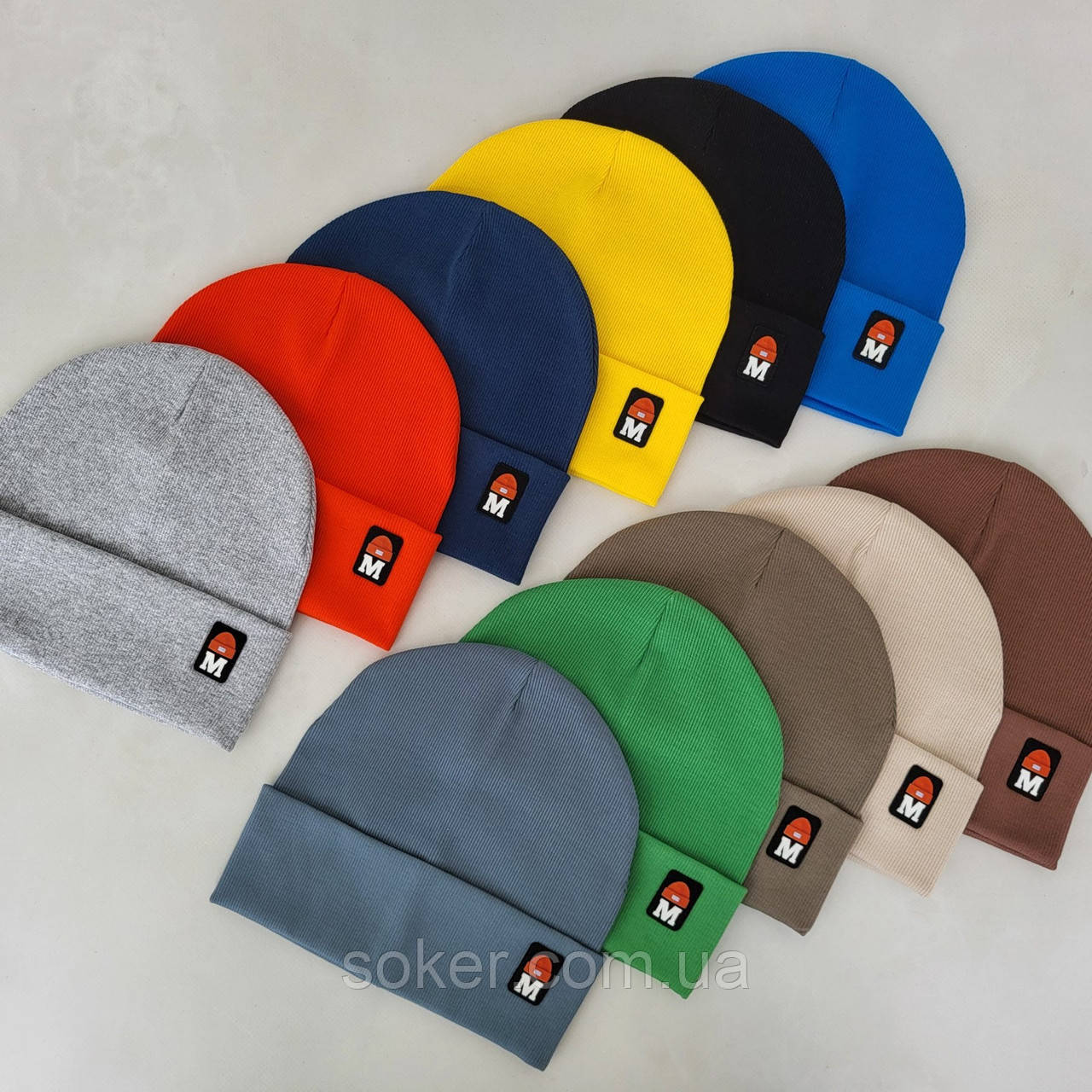 Шапка для хлопчиків подвійна, тканина трикотаж