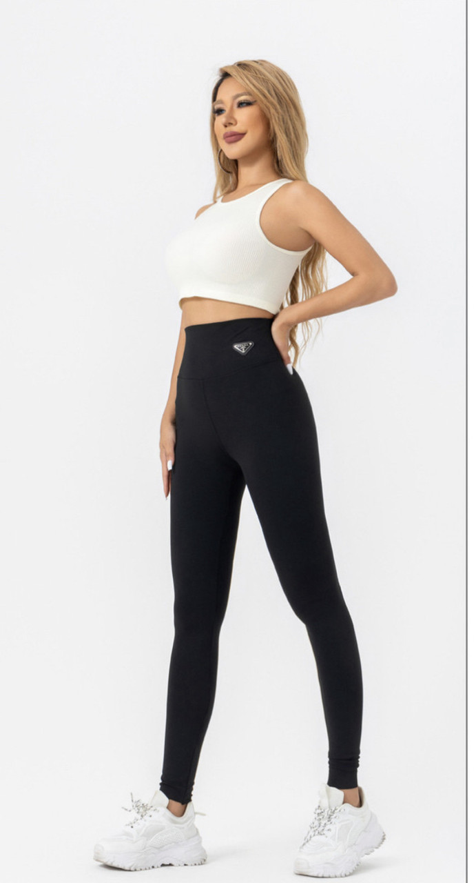 ЛЕГІНСИ спорт PRADA, на флісі , висока удобна посадка., фото 1