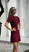 Жіноча міні сукня в'язка з приталеним силуетом та ґудзиками Smof9468, фото 2