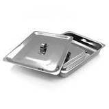 Лоток медичний металевий прямокутний (з кришкою та ручкою) 3л, фото 2