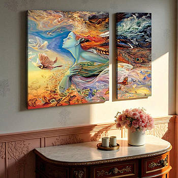 Картина модульна Абстракція Яскрава Дівчина 100х60 з 2-х частин