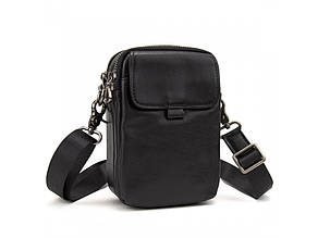 Сумка-міні чоловіча через плече компактна з натуральної шкіри має кріплення на пояс