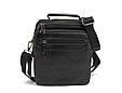 Сумка-барсетка чоловіча компактна через плече з ручкою та плечовим ременем з натуральної шкіри, фото 6