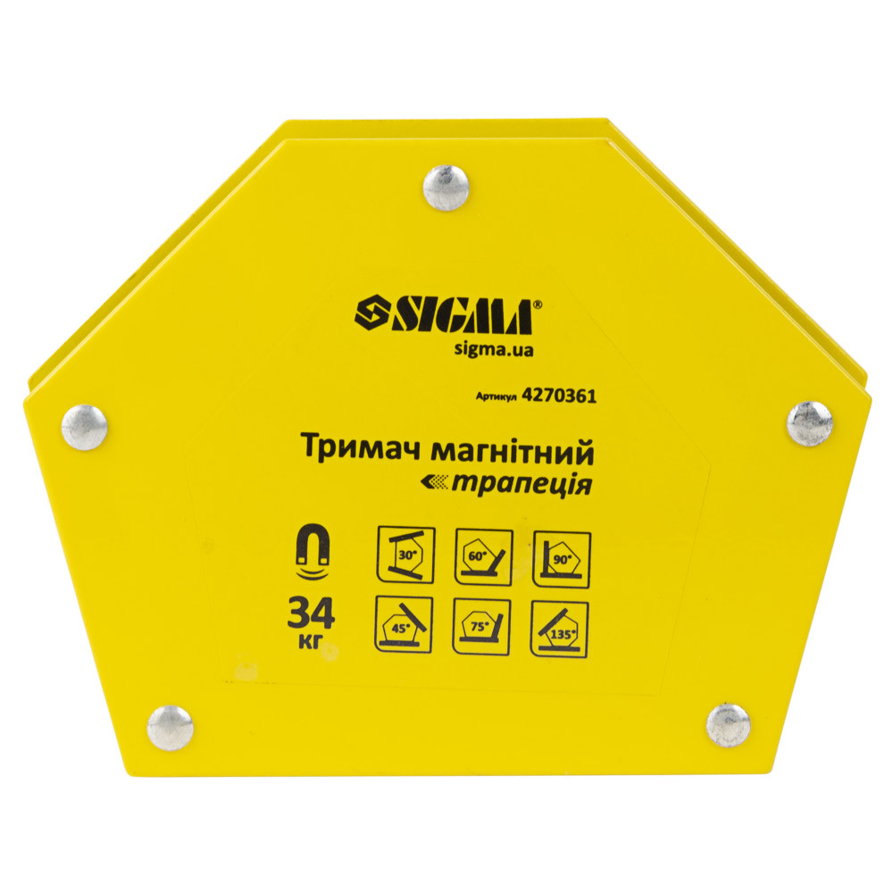 Магніт для зварювання трапеція 34 кг 105×65×65×45 мм (30,45,60,75,90,135°) SIGMA (4270361)