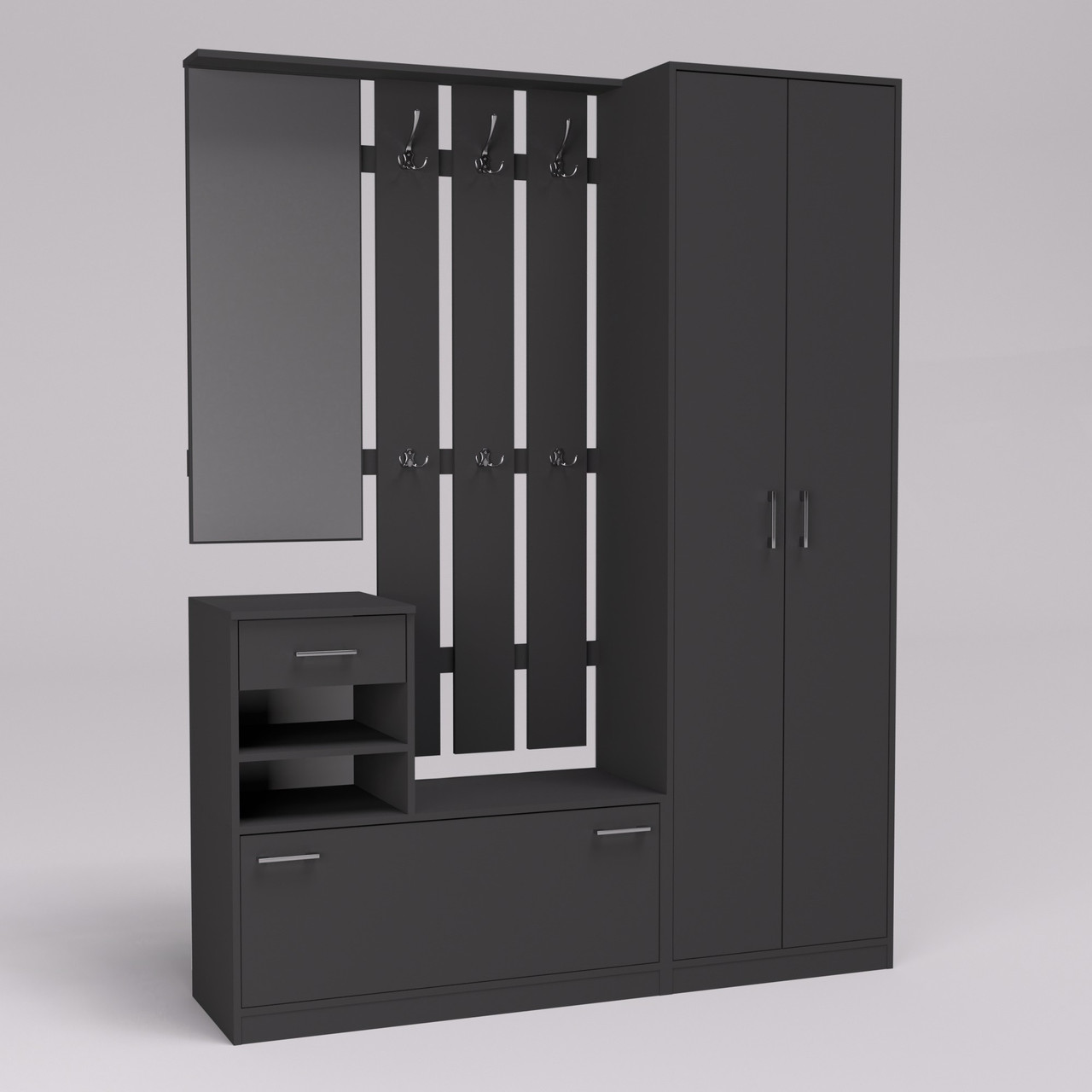 Передпокій Соло-3, Антрацит, 1600/400/2100, фото 1