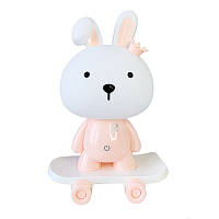 Нічник дитячий «Зайчик на скейті» MGZ-1407(Pink) живлення від USB