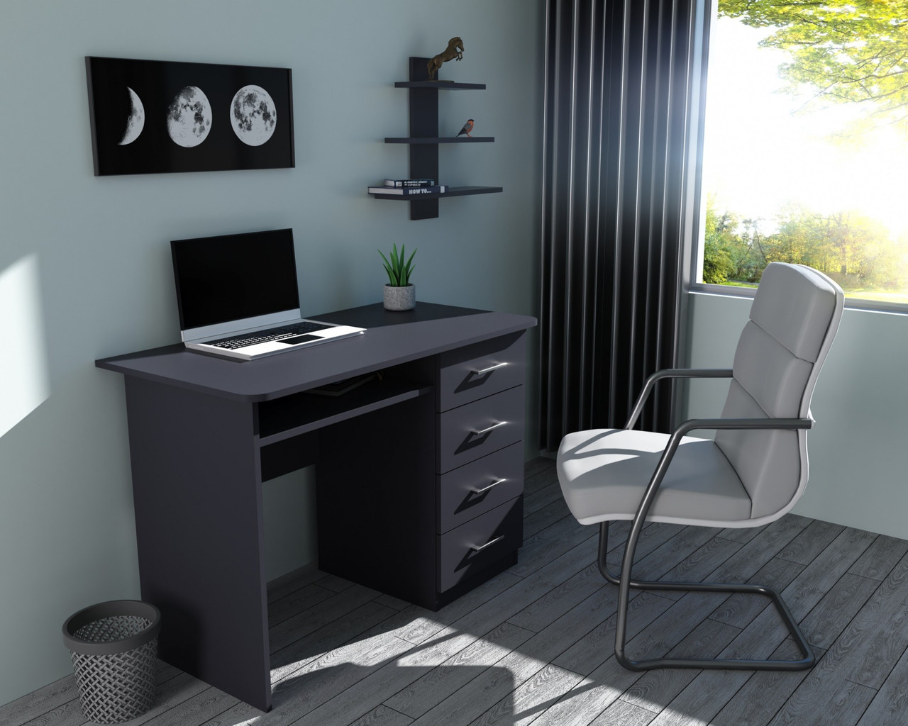 Стіл письмовий СП-1 №11, Антрацит, 1100/550/760, фото 1