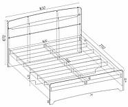 Ліжко Дельта двоспальне, Венге Магія, 2132х1650х1070, фото 5