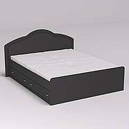 Ліжко Діана двоспальне з 2-ма ящиками, Антрацит, 2048х1410х1030, фото 2