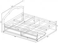 Ліжко Діана двоспальне з 2-ма ящиками, Антрацит, 2048х1610х1030, фото 3