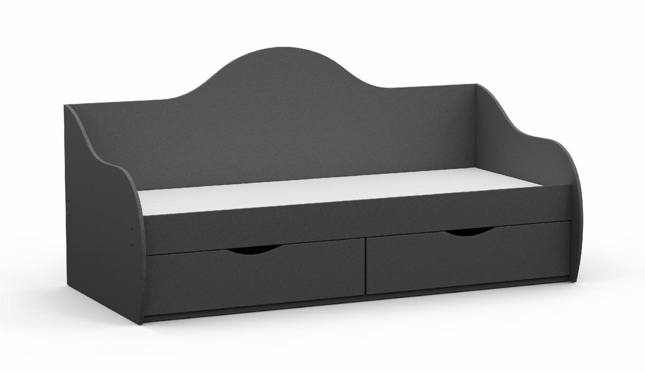 Ліжко односпальне L-2, Антрацит, 1932х900х954, фото 1