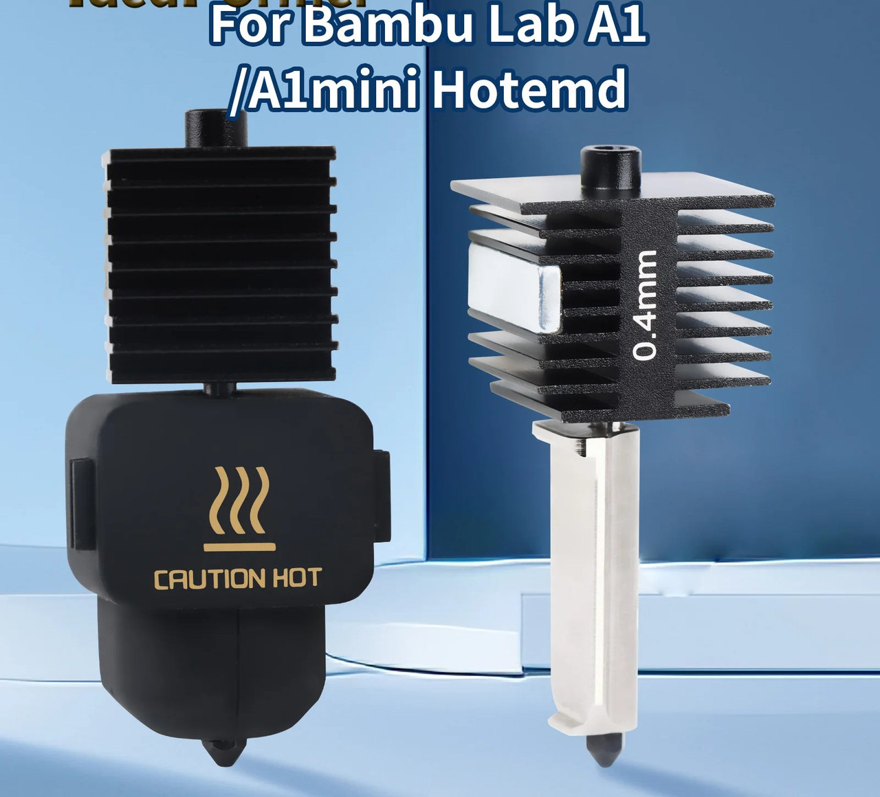 Хотенд зі змінним соплом 0,4 мм до 3D принтера  Bambu lab A1,A1 mini загартована сталь (AH-BMR), фото 1