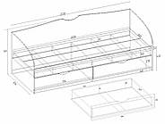 Ліжко односпальне L-6, Антрацит, 2030х834х766, фото 2