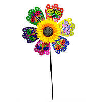 Детский ветрячок "Божья коровка" МR 1225-4 цветок диаметром 28 см, палочка 48 см