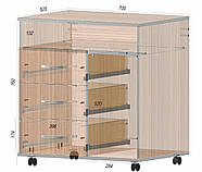 Тумба офісна ТМО-4, Антрацит, 700/520/760, фото 2