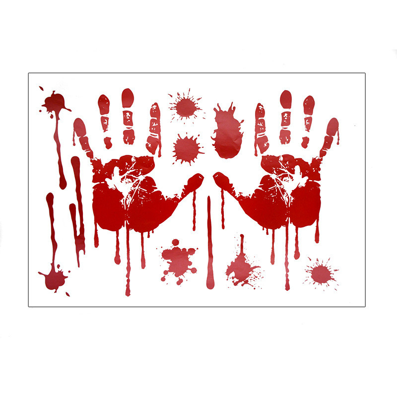Наклейки на Хелловін Сліди 25 на 35 см червоний, фото 1