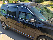 Ветровики с хромированным молдингом (4 шт, Niken) для Dacia Lodgy 2012-2022 гг