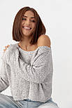 Кофта-павутинка з букле — сірий колір, ONE SIZE (є розміри), фото 2