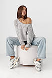 Кофта-павутинка з букле — сірий колір, ONE SIZE (є розміри), фото 3