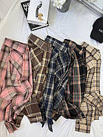 Сорочка жіноча в карту на ґудзиках із кишенею 42-46 48-52